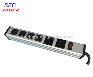 Aluminum- alloy power strip with 2 port USB 5V 2.1A & 4 Ways USA outlets