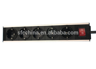 5way Europeon Standard Metal Housing Socket Strips, German Power Distribution Units and Extension Cords