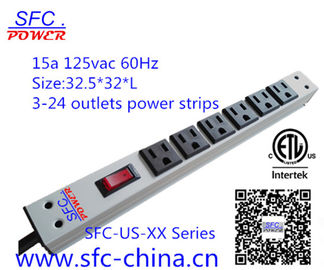 USA Nema 5-15R 3-24 outlets min and easy mounting power strips3 phase power distribution unit
