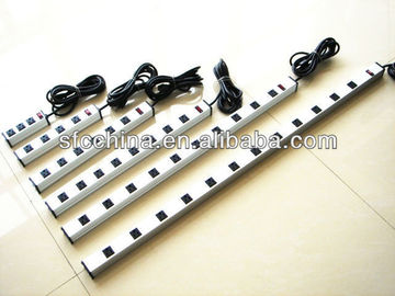 rocker switch with 15A curcuit breaker aluminium alloy UL approved American 8 outlets power strip