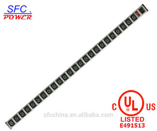 IEC 60320 C13 C14 PDU POWER STRIP Smart 24 Jacks Power Bar For Server , Rack mounted Outlets