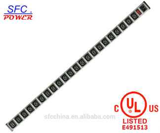 IEC 60320 C13 C14 PDU POWER STRIP Smart 22 Outlets Power Bar For Network Cabinet , Rack mounted Outlets