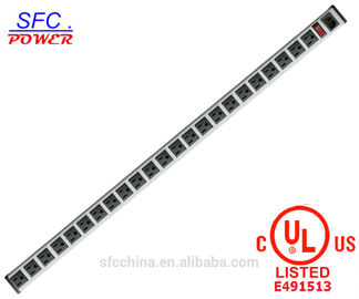 IEC 60320 OUTPUT C13 POWER STRIP, NEMA 5-15R 23 AMERICAN OUTLET, VERTICAL RACK / SURFACE MOUNT, METAL ENCLOSURE, D.P.
