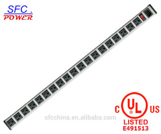 IEC 60320 OUTPUT C13 POWER STRIP, NEMA 5-15R 19 AMERICAN SOCKET, VERTICAL RACK / SURFACE MOUNT, METAL ENCLOSURE, D.P.