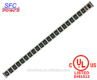 IEC 60320 C13 C14 PDU POWER STRIP Smart 21 socket Power Bar For Network Cabinet , Rack mounted Outlets