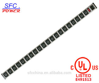IEC 60320 C13 C14 PDU POWER STRIP Smart 20 socket Power Bar For Network Cabinet , Rack mounted Outlets
