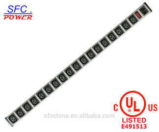 IEC 60320 C13 C14 PDU POWER STRIP Smart 18 Outlet Power Bar For Network Cabinet , Multiple Electrical Outlets