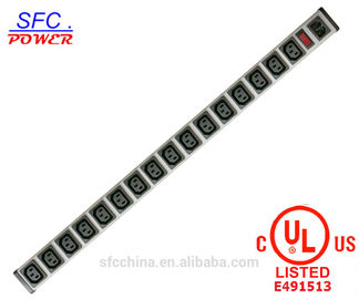 IEC 60320 C13 C14 PDU POWER STRIP Smart 16 Outlet Power Strip Bar For Network Cabinet , Multiple Electrical Outlets
