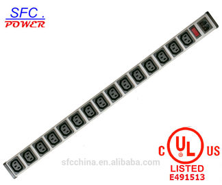 IEC 60320 C13 C14 PDU POWER STRIP Smart 15 Outlet Power Strip Bar For Network Cabinet , Multiple Electrical Outlets