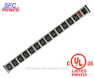 IEC 60320 C13 C14 PDU POWER STRIP Smart 13 Outlet Power Strip Bar For Network Cabinet , Multiple Electrical Outlets