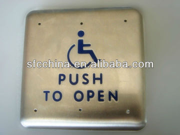 Anti-theft 4.75" small square push to open or push to exit switch for autodoor