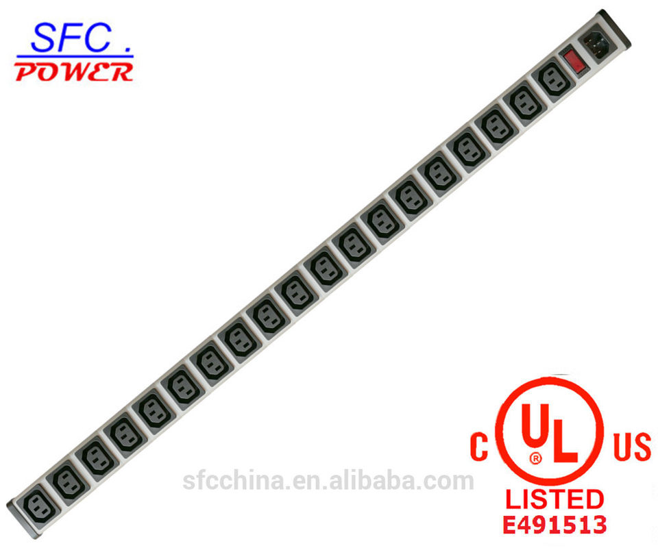 IEC 60320 C13 C14 PDU POWER STRIP Smart 19 Outlet Power Bar For Network Cabinet , Multiple Electrical Outlets