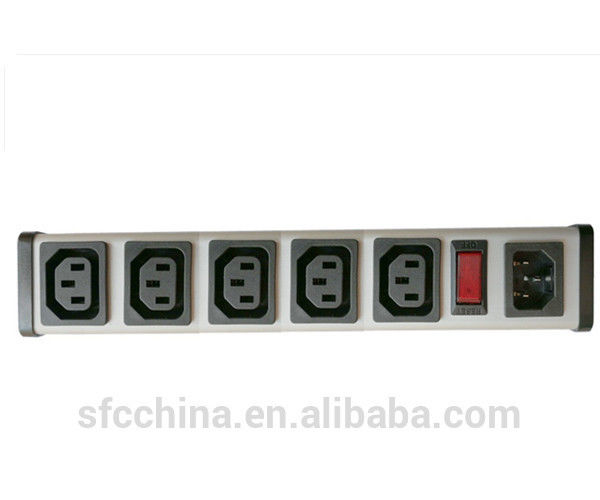 IEC 60320 C13 C14 PDU POWER STRIP, Smart 5 Socket Power Strip Bar For Network Cabinet , Multiple Electrical Outlets