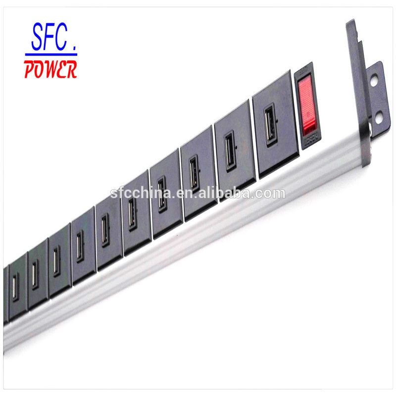 ETL FCC CE Approved alu- alloy 5V 2.1A USB 10 port charger for charging cart