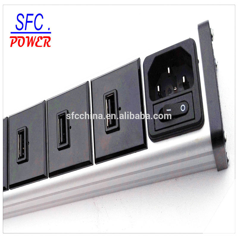 ETL FCC CE Approved alu- alloy 5V 2.1A USB 3 port Smart charge strip