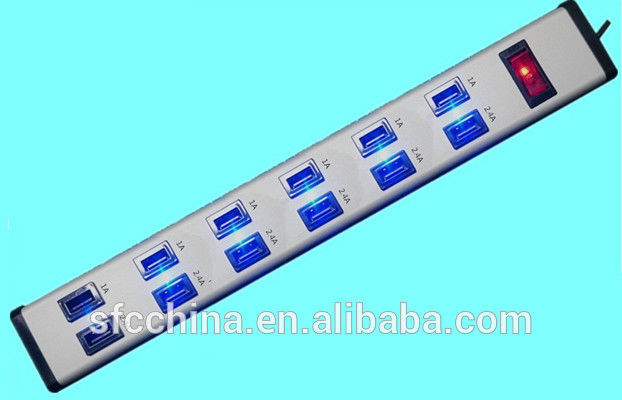 5V 2.4A and 1A USB 12-PORTS CHARGING STATION FOR iPad mobile MP3