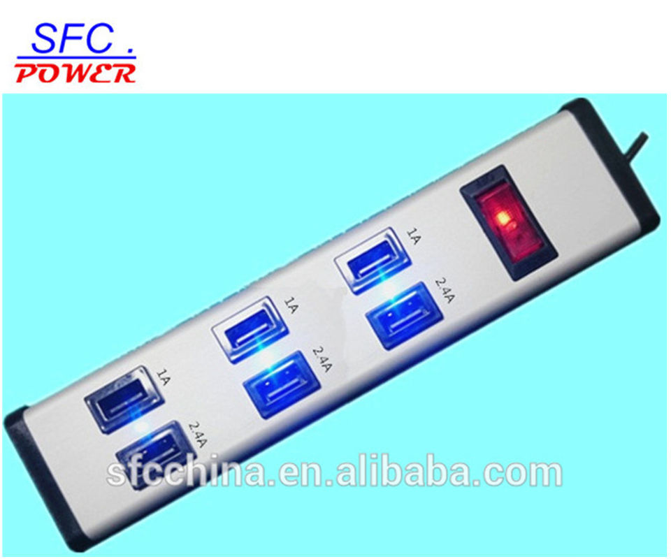 5V 2.4A and 1A USB 6-PORTS CHARGING STATION FOR iPad mobile MP3