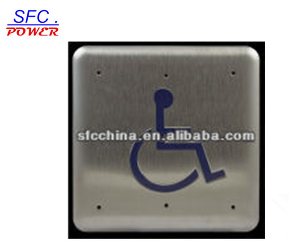 Metal Anti theft 4.75" square push to open or push to exit switch for door,Automatic Handicap Button Door Opener